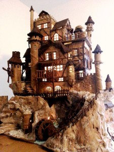 Fantasieschloss handgemacht aus Lebkuchenteig Fantasy Castel made out of gingerbread gingerbread castel